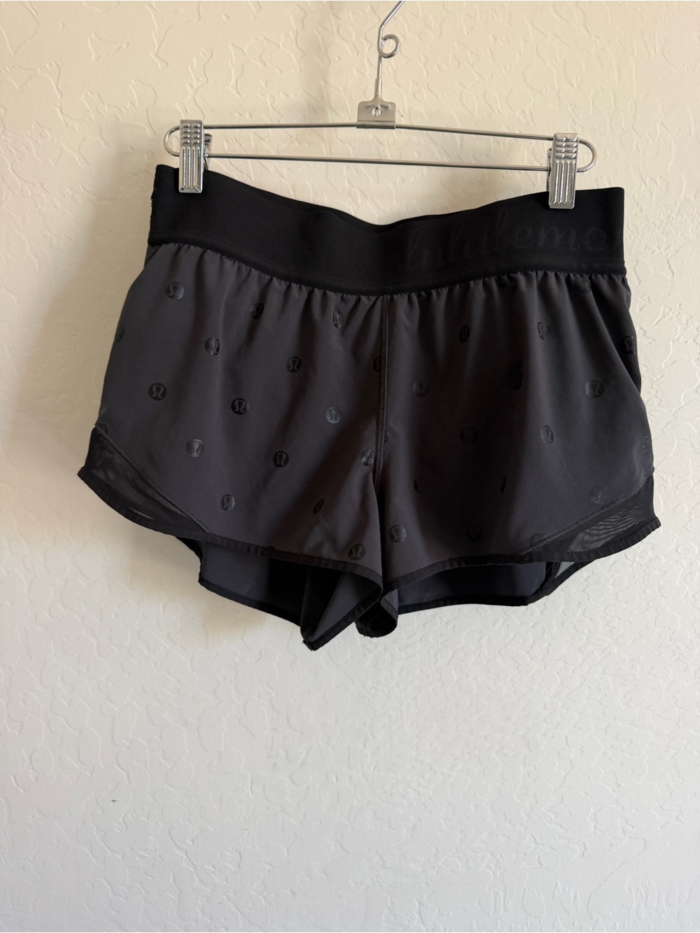 lululemon athletica Black Logo-Print Athletic Shorts